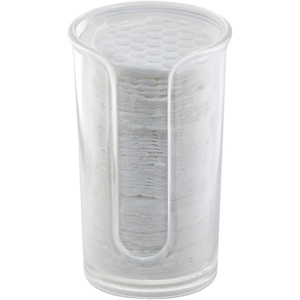 image:imagemDesign Small Plastic Cosmetic Pad Dispenser  Compact Storage Holder for Astringent Wipes on Bathroom Vanity Countertops Cotton Rounds Included  Lumiere Collection  Clear