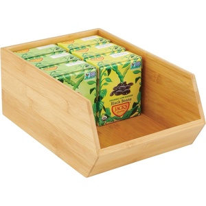 image:imagemDesign Stacking Bamboo Wooden Crate Box for FruitVegetable Kitchen Storage  OpenFront Bamboo Basket Box  Countertop Organiser Cube Bin  Fruit and Veg Storage  Formbu Collection  Natural Wood