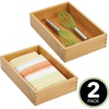 image:imagemDesign Bamboo Kitchen Cabinet Drawer Organizer Tray Bin  EcoFriendly Multipurpose  Use in Drawers on Countertops Shelves or in Pantry  69 x 1042 Pack  Natural Wood Finish65 x 105 x 236