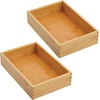 image:imagemDesign Bamboo Kitchen Cabinet Drawer Organizer Tray Bin  EcoFriendly Multipurpose  Use in Drawers on Countertops Shelves or in Pantry  69 x 1042 Pack  Natural Wood Finish65 x 105 x 236