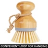image:imagemDesign Bamboo Scrubbing Brushes Stiff Bristles  Wash Dishes Pots Pans  For Kitchen Sink Household Cleaning  Combo Includes Mini Palm Long Handled Bottle Brush  Set of 2  GrayNatural Wood