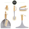 image:imagemDesign Bamboo Scrubbing Brushes Stiff Bristles  Wash Dishes Pots Pans  For Kitchen Sink Household Cleaning  Combo Includes Mini Palm Long Handled Bottle Brush  Set of 2  GrayNatural Wood