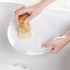 image:imagemDesign Bamboo Scrubbing Brushes Stiff Bristles  Wash Dishes Pots Pans  For Kitchen Sink Household Cleaning  Combo Includes Mini Palm Long Handled Bottle Brush  Set of 2  GrayNatural Wood