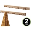 image:imagemDesign Decorative Wood Wall Mount 4 Hook Storage Organizer Rack for Coats Hoodies Hats Scarves Purses Leashes Bath Towels amp Robes  2 Pack  Natural Finish