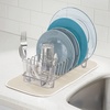 image:imagemDesign Dish Tray  Practical Draining Rack for Sink  Great Draining Rack  Up to 12 Plates and Cutlery  BronzeStoneClear