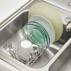 image:imagemDesign Dish Tray  Practical Draining Rack for Sink  Great Draining Rack  Up to 12 Plates and Cutlery  BronzeStoneClear