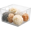 image:imagemDesign Large Modern Stackable Plastic Storage Organizer Bin Basket with Handles for Bathroom Vanity Organization  Shelf Cubby Cabinet or Closet Organizing Decor Ligne Collection  Clear