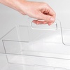 image:imagemDesign Large Plastic Divided Portable Storage Organizer Caddy Tote Basket Bin with Handle for Kitchen Pantry Countertop Cabinet Cupboard  Ligne Collection  2 Pack  Clear
