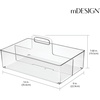 image:imagemDesign Large Plastic Divided Portable Storage Organizer Caddy Tote Basket Bin with Handle for Kitchen Pantry Countertop Cabinet Cupboard  Ligne Collection  2 Pack  Clear