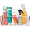 image:imagemDesign Large Plastic Divided Portable Storage Organizer Caddy Tote Basket Bin with Handle for Kitchen Pantry Countertop Cabinet Cupboard  Ligne Collection  2 Pack  Clear