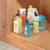 image:imagemDesign Large Plastic Divided Portable Storage Organizer Caddy Tote Basket Bin with Handle for Kitchen Pantry Countertop Cabinet Cupboard  Ligne Collection  2 Pack  Clear
