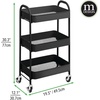 image:imagemDesign Metal 3Tier Rolling Utility Storage Carts  Organizer Trolley for Bathroom Kitchen Laundry Office and Kids Rooms  Heavy Duty Caddy with 4 Caster Wheels  Matte BlackMatte Black