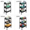 image:imagemDesign Metal 3Tier Rolling Utility Storage Carts  Organizer Trolley for Bathroom Kitchen Laundry Office and Kids Rooms  Heavy Duty Caddy with 4 Caster Wheels  Matte BlackMatte Black