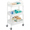 image:imagemDesign Metal 3Tier Rolling Utility Storage Carts  Organizer Trolley for Bathroom Kitchen Laundry Office and Kids Rooms  Heavy Duty Caddy with 4 Caster Wheels  Matte BlackMatte White