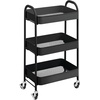 image:imagemDesign Metal 3Tier Rolling Utility Storage Carts  Organizer Trolley for Bathroom Kitchen Laundry Office and Kids Rooms  Heavy Duty Caddy with 4 Caster Wheels  Matte BlackMatte Black