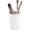 image:imagemDesign Metal Bathroom Vanity Countertop Accessory Set  Includes Refillable Soap Dispenser Divided Toothbrush Stand Tumbler Rinsing Cup Vivi Collection Set of 3 Matte White