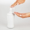 image:imagemDesign Metal Bathroom Vanity Countertop Accessory Set  Includes Refillable Soap Dispenser Divided Toothbrush Stand Tumbler Rinsing Cup Vivi Collection Set of 3 Matte White