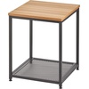 image:imagemDesign Metal Square Side Table Organizer with Steel Shelf  2Tier  Use in Bathroom Kitchen Entryway Hallway Mudroom Bedroom Laundry Room  BlackNordic Walnut