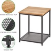 image:imagemDesign Metal Square Side Table Organizer with Steel Shelf  2Tier  Use in Bathroom Kitchen Entryway Hallway Mudroom Bedroom Laundry Room  BlackNordic Walnut
