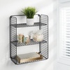 image:imagemDesign Metal Wire 3Tier Hanging Shelf for Bathroom Storage  Wall Mounted Decorative Shelves  Floating Metal Shelf Basket  Wall Shelving  Concerto Collection  Black