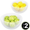 image:imagemDesign Metal Wire Fruit Bowl Basket Set for Kitchen Countertop Counter Organizer and Storage or Table Decor  Modern Decorative Bowls to Hold Fruits and Vegetables Set of 2 Matte White