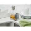 image:imagemDesign Modern Plastic Kitchen Sink Countertop Liquid Hand Soap Dispenser Pump Bottle Caddy with Storage Compartment  Holds and Stores Sponges Scrubbers and Brushes  ClearBrushedClearBrushed