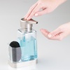 image:imagemDesign Modern Plastic Kitchen Sink Countertop Liquid Hand Soap Dispenser Pump Bottle Caddy with Storage Compartment  Holds and Stores Sponges Scrubbers and Brushes  ClearBrushedClearBrushed