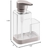 image:imagemDesign Modern Plastic Kitchen Sink Countertop Liquid Hand Soap Dispenser Pump Bottle Caddy with Storage Compartment  Holds and Stores Sponges Scrubbers and Brushes  ClearBrushedClearBrushed