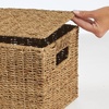 image:imagemDesign Natural Woven Seagrass Closet Storage Organizer Basket Bin with Removeable Lids to use in Closet Bedroom Bathroom Entryway Office  Set of 3  Natural Finish