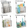 image:imagemDesign Over The Cupboard Hanging Storage Basket  Metal Bakeware Organiser and Cutting Board Holder  Excellent Kitchen Storage Solution  BronzeBronze