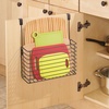 image:imagemDesign Over The Cupboard Hanging Storage Basket  Metal Bakeware Organiser and Cutting Board Holder  Excellent Kitchen Storage Solution  BronzeBronze