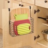 image:imagemDesign Over The Cupboard Hanging Storage Basket  Metal Bakeware Organiser and Cutting Board Holder  Excellent Kitchen Storage Solution  BronzeBronze