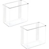image:imagemDesign Plastic Adhesive Wall Mount Storage Organizer Container for Bathroom Shower Vanity Cosmetic Organization  Hold Shampoo Conditioner Vitamins 6 Wide Poppon Collection 2 Pack Clear