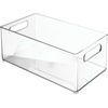 image:imagemDesign Plastic Bathroom Storage Container Bins w Handles  Closet Cabinet Vanity Cupboard Shelf Organization Hair Tools Accessory Organizer  Ligne Collection Clear 10x6x5 Pack of 4146 x 81 x 6 Pack of 4