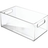 image:imagemDesign Plastic Bathroom Storage Container Bins w Handles  Closet Cabinet Vanity Cupboard Shelf Organization Hair Tools Accessory Organizer  Ligne Collection Clear 10x6x5 Pack of 4146 x 81 x 6 Pack of 4