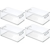 image:imagemDesign Plastic Bathroom Storage Container Bins w Handles  Closet Cabinet Vanity Cupboard Shelf Organization Hair Tools Accessory Organizer  Ligne Collection Clear 10x6x5 Pack of 4146 x 81 x 6 Pack of 4