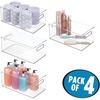 image:imagemDesign Plastic Bathroom Storage Container Bins w Handles  Closet Cabinet Vanity Cupboard Shelf Organization Hair Tools Accessory Organizer  Ligne Collection Clear 10x6x5 Pack of 4146 x 81 x 6 Pack of 4