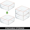 image:imagemDesign Plastic Beauty Organizer Bin for Bathroom Drawers Vanity or Countertops Storage for Makeup Brushes Palettes Blush Concealers or Hair Ties Lumiere Collection 12 Pack ClearRose Gold