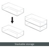 image:imagemDesign Plastic Beauty Organizer Bin for Bathroom Drawers Vanity or Countertops Storage for Makeup Brushes Palettes Blush Concealers or Hair Ties Lumiere Collection 3 Pack Clear