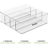 image:imagemDesign Plastic Divided Drawer Organizer Storage Bin for Home Office Desk Drawer Shelf Cabinet  4 Compartments 12 Long 2 Pack  32 Adhesive Labels  Clear