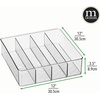 image:imagemDesign Plastic Divided Drawer Organizer Storage Bin for Home Office Desk Drawer Shelf Cabinet  4 Compartments 12 Long 2 Pack  32 Adhesive Labels  Clear