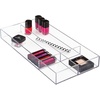 image:imagemDesign Plastic Divided Makeup Organizer Holder Tray for Bathroom Drawer Vanity Countertop Storage  Cosmetic Organization Holds Palettes Brushes Accessories  Lumiere Collection  Clear8 x 16 x 2 Pack of 1