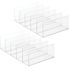 image:imagemDesign Plastic Divided Purse Organizer for Closets Bedrooms Dressers  Closet Shelf Storage Solution for Purses Clutches Wallets Accessories  5 Compartments  Lumiere Collection  2 Pack Clear