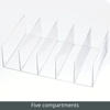 image:imagemDesign Plastic Divided Purse Organizer for Closets Bedrooms Dressers  Closet Shelf Storage Solution for Purses Clutches Wallets Accessories  5 Compartments  Lumiere Collection  2 Pack Clear