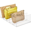 image:imagemDesign Plastic Divided Purse Organizer for Closets Bedrooms Dressers  Closet Shelf Storage Solution for Purses Clutches Wallets Accessories  5 Compartments  Lumiere Collection  2 Pack Clear