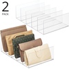 image:imagemDesign Plastic Divided Purse Organizer for Closets Bedrooms Dressers  Closet Shelf Storage Solution for Purses Clutches Wallets Accessories  5 Compartments  Lumiere Collection  2 Pack Clear