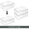 image:imagemDesign Plastic First Aid Kit Storage Box with Clear Top Lid for Bathroom Kitchen Cabinet Closet Drawer  Organizes Medicine Ointments Adhesive Bandages Dental 8 Divided Sections  Clear8 sections Pack of 1
