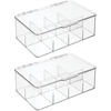 image:imagemDesign Plastic First Aid Kit Storage Box with Clear Top Lid for Bathroom Kitchen Cabinet Closet Drawer  Organizes Medicine Ointments Adhesive Bandages Dental 8 Divided Sections  Clear8 sections Pack of 2