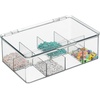 image:imagemDesign Plastic First Aid Kit Storage Box with Clear Top Lid for Bathroom Kitchen Cabinet Closet Drawer  Organizes Medicine Ointments Adhesive Bandages Dental 8 Divided Sections  Clear8 sections Pack of 1
