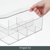 image:imagemDesign Plastic First Aid Kit Storage Box with Clear Top Lid for Bathroom Kitchen Cabinet Closet Drawer  Organizes Medicine Ointments Adhesive Bandages Dental 8 Divided Sections  Clear8 sections Pack of 1